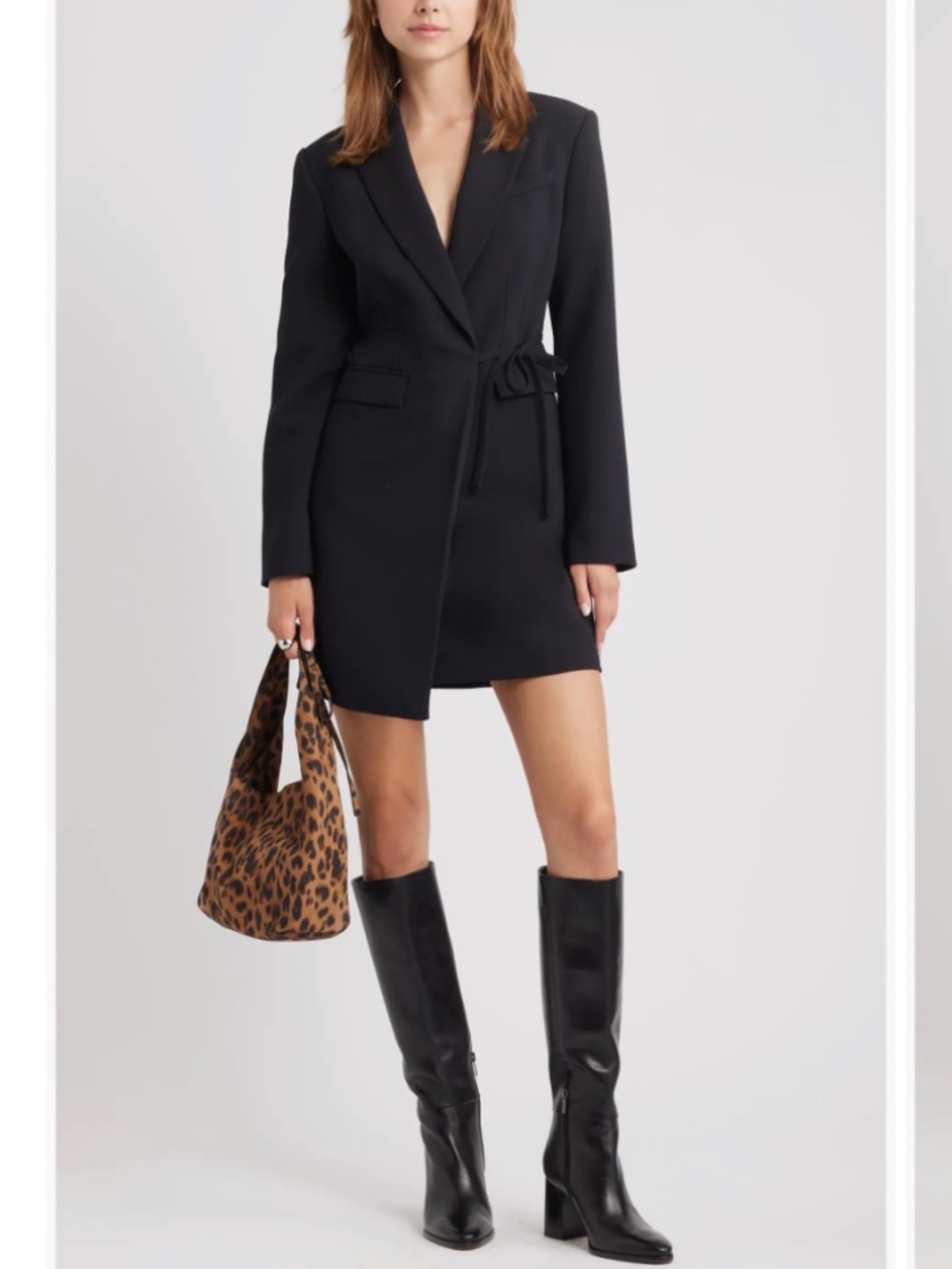 (NWOT) Open Edit Icon Twill Suiting Wrap Dress
